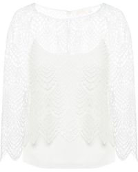 Max Mara Ornato Rebrodé-lace Bridal Blouse - White