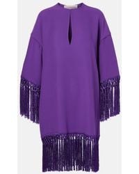 Valentino - Cady Couture Fringed Minidress - Lyst