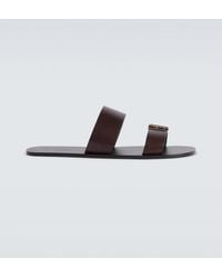 Saint Laurent - Babylone Leather Sandals - Lyst