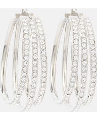 AMINA MUADDI - Vittoria Crystal-embellished Hoop Earrings - Lyst