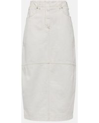 Brunello Cucinelli - Denim Midi Skirt - Lyst