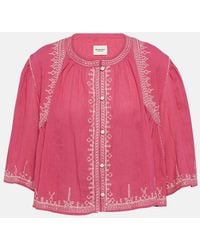 Isabel Marant - Perkins Embroidered Cotton Crop Top - Lyst
