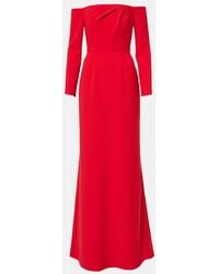 Carolina Herrera - Draped Off-Shoulder Crepe Gown - Lyst