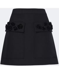 Plan C - Embellished Wool-Blend Gabardine Miniskirt - Lyst