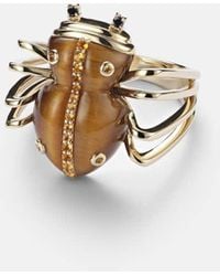 Yvonne Léon - Ring Araignee Aus 9Kt Gelbgold (375/1000) Mit Edelsteinen - Lyst