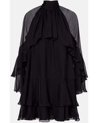 Veronica Beard - Vestido Corto Adlington De Seda Con Volantes - Lyst
