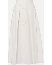 Elie Saab - Cotton Midi Skirt - Lyst