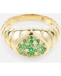 Marina B - Timo 18kt Gold Ring With Tsavorites And Diamonds - Lyst