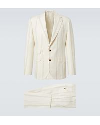 Brunello Cucinelli - Striped Linen And Wool-Blend Suit - Lyst