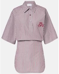 The Attico - Striped Cotton Polo Dress - Lyst
