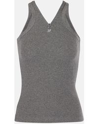 Courreges - Top Aus Rippstrick - Lyst