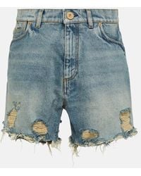 Balmain - Pantalones cortos de mezclilla angustiados de - Lyst