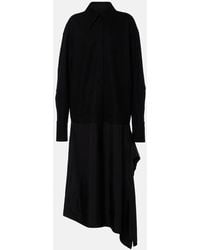 Jil Sander - Asymmetric Wool-Trimmed Shirt Dress - Lyst
