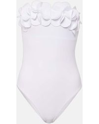 Karla Colletto - Tess Floral-applique Strapless Swimsuit - Lyst