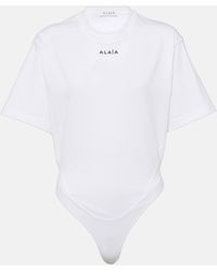 Alaïa - Fluid Cotton Jersey Bodysuit - Lyst