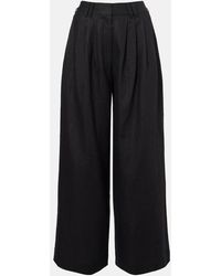 Posse - Parker High-Rise Linen Wide-Leg Pants - Lyst