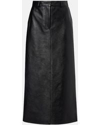 TOTEME - Leather Midi Skirt - Lyst