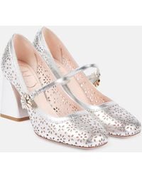 Roger Vivier - Tres Vivier Metallic Leather Mary Jane Pumps - Lyst