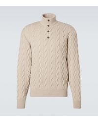 Ralph Lauren - Cable-Knit Cashmere Turtleneck Sweater - Lyst