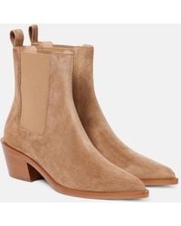 Gianvito Rossi - Wylie 45 Suede Ankle Boots - Lyst