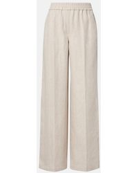 Brunello Cucinelli - Linen And Cotton Wide-Leg Pants - Lyst
