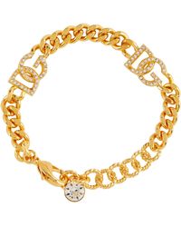 Dolce & Gabbana Logo Embellished Chain Bracelet - Metallic