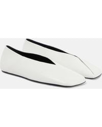 Jil Sander - Leather And Suede Ballet Flats - Lyst