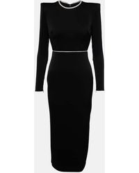 Alex Perry - Vestido Midi De Saten Con Cristales - Lyst