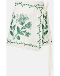Agua Bendita - Luna Floral Linen Beach Cover-Up - Lyst