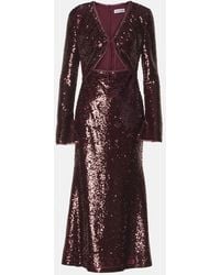 Self-Portrait - Sequined Cutout Midi Dress - Lyst