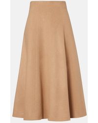 Max Mara - Geneve Camel Hair Midi Skirt - Lyst