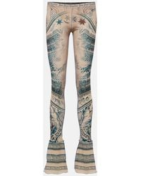 Jean Paul Gaultier - Printed Jersey Flared leggings - Lyst