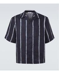 Commas - Striped Linen Bowling Shirt - Lyst