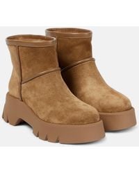 Gianvito Rossi - Shearling-Lined Suede Ankle Boots - Lyst