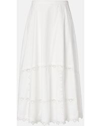 Ulla Johnson - Falda Midi Lucia De Algodon Bordada - Lyst