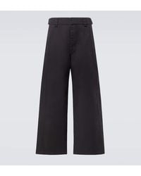 Lemaire - Weite High-Rise-Hose Aus Baumwoll-Twill - Lyst