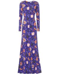 Diane von Furstenberg Bedrucktes Maxikleid aus Seide - Blau