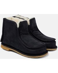 JW Anderson - Ankle Boots Aus Leder Mit Shearling - Lyst