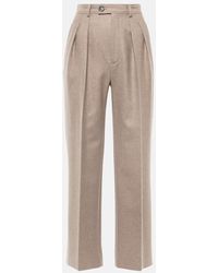 Loro Piana - Pantalon De Costume A Taille Haute En Laine Et Cachemire - Lyst