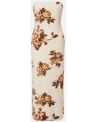 Magda Butrym - Floral Ribbed-Knit Maxi Dress - Lyst