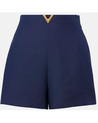 Valentino - Vlogo High-Rise Crepe Couture Shorts - Lyst