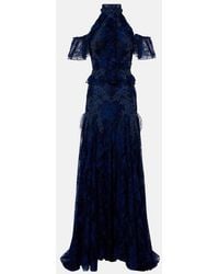 Costarellos - Embellished Halterneck Lace Gown - Lyst