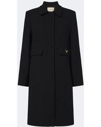Valentino - Vgold Virgin Wool Crepe Coat - Lyst