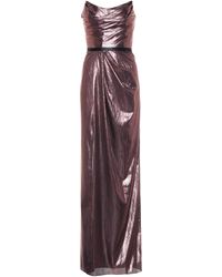 Marchesa notte Robe aus Lamé - Lila