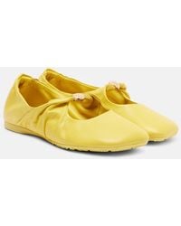 Loewe - Pebble Soft Leather Mary Jane Flats - Lyst