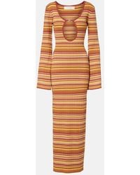 Bananhot - Rey Cutout Ribbed-Knit Striped Maxi Dress - Lyst