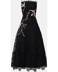 Costarellos - Robe Midi Brodee En Dentelle - Lyst