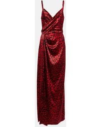 Dolce & Gabbana - Vestido de fiesta en saten estampado - Lyst