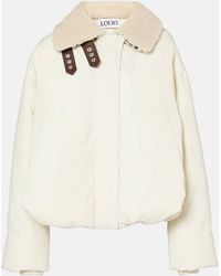 Loewe - Shearling-Trimmed Cotton-Blend Puffer Jacket - Lyst