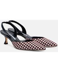 Manolo Blahnik - Carolyne 50 Houndstooth Slingback Pumps - Lyst